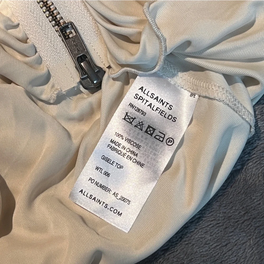 ALLSAINTS NWOT GISELE ROUCHED BODYCON ZIP DRESS - Picture 7 of 16